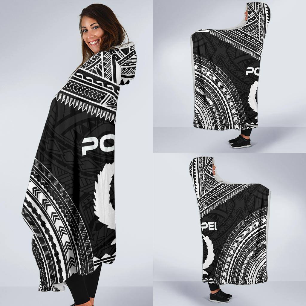 Pohnpei Polynesian Chief Hooded Blanket - Black Version - Polynesian Pride