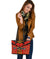 Anzac Lest We Forget Poppy Small Leather Tote New Zealand Maori Silver Fern - Australia Aboriginal - Polynesian Pride