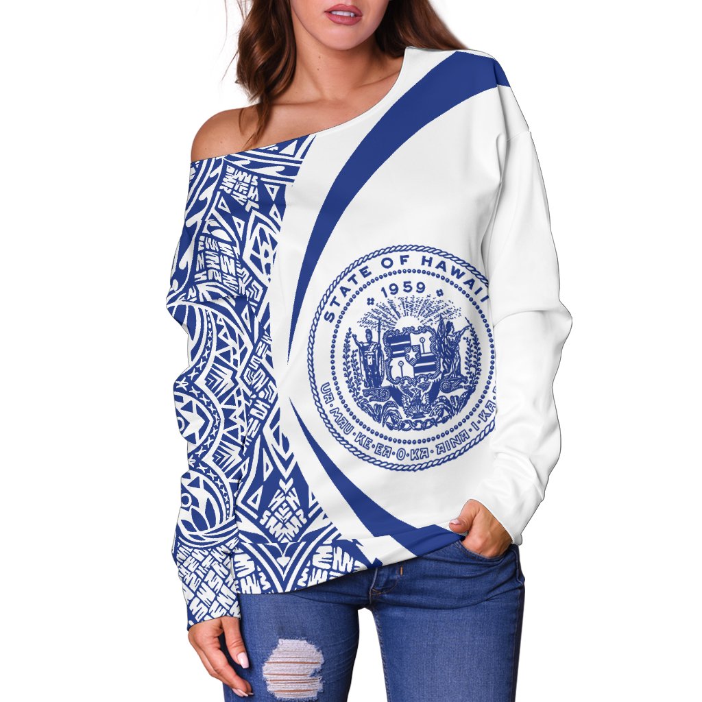 Hawaii Polynesian Women's Off Shoulder Sweater 05 - Polynesian Pride