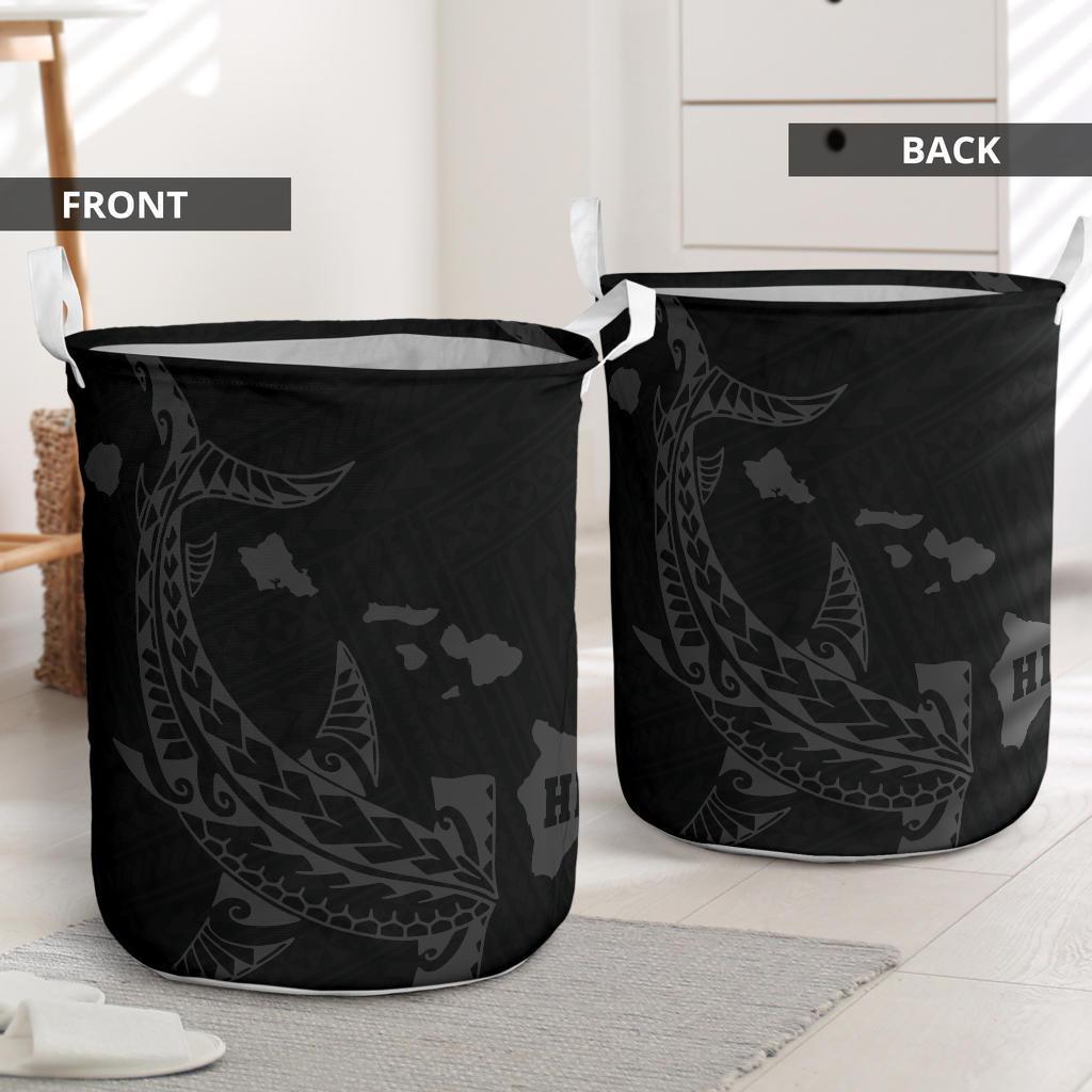Hawaii Shark Blue Polynesian Laundry Basket AH - Polynesian Pride