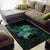 hawaii Rug - Turtle Strong Pattern Hibiscus Plumeria Turquoise AH - Polynesian Pride