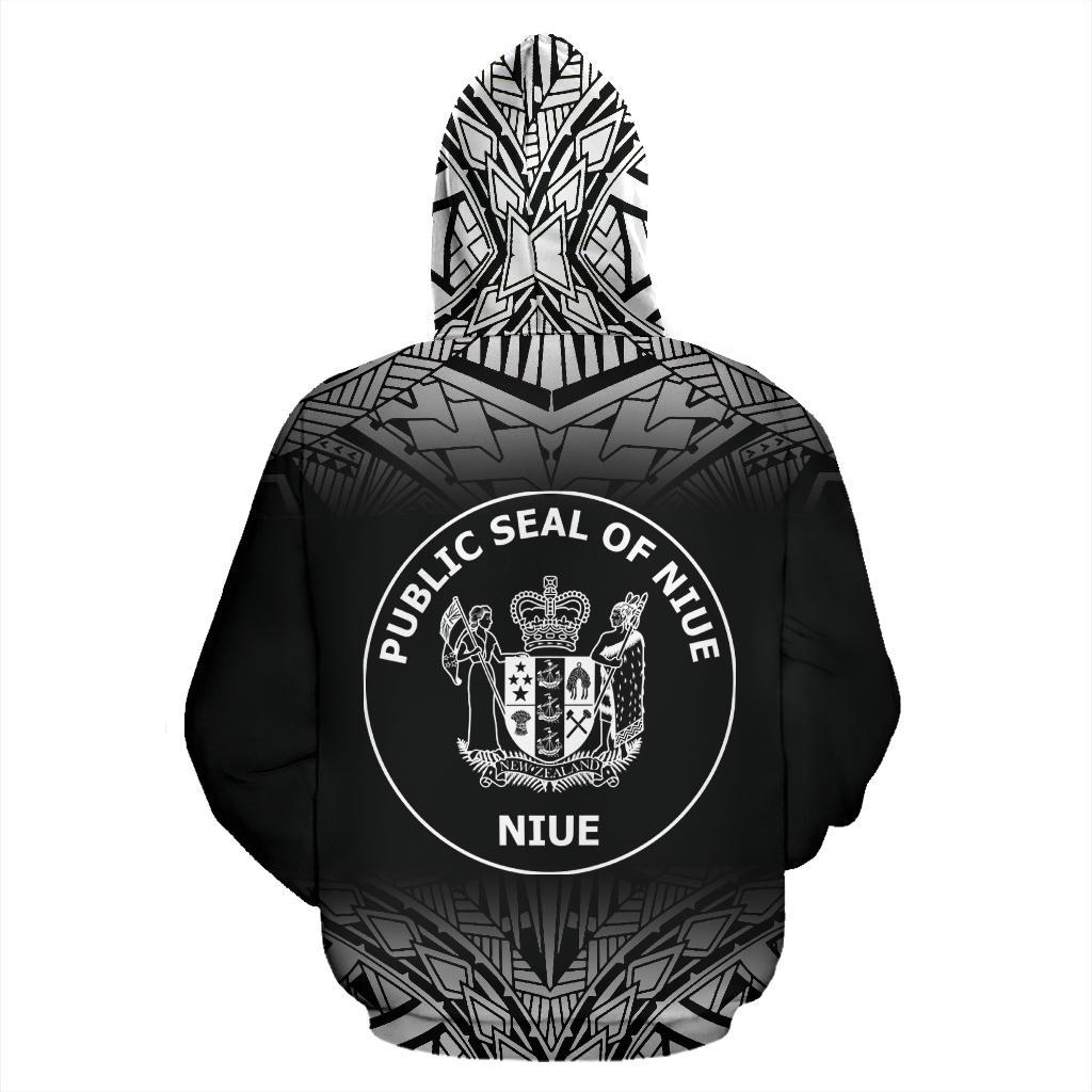 Niue Polynesian Custom Zip up Hoodie Fog Black - Polynesian Pride