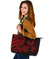 American Samoa Large Leather Tote - Red Tentacle Turtle - Polynesian Pride