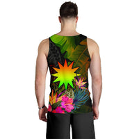 Nauru Polynesian Men's Tank Top - Hibiscus and Banana Leaves - Polynesian Pride