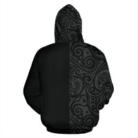Polynesian Zip Hoodie Polynesian Tattoo Half Grey - Polynesian Pride