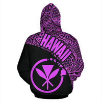 Hawai Zip up Hoodie Hawaii Kanaka Maoli Polynesian Tattoo Purple Version - Polynesian Pride
