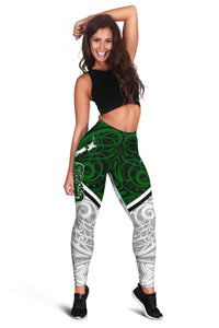 New Zealand Maori Rugby Women Leggings Pride Version - White - Polynesian Pride