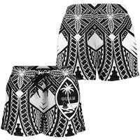Guam Polynesian Women's Shorts - Guam White Seal with Polynesian Tattoo Ver 01 - Polynesian Pride