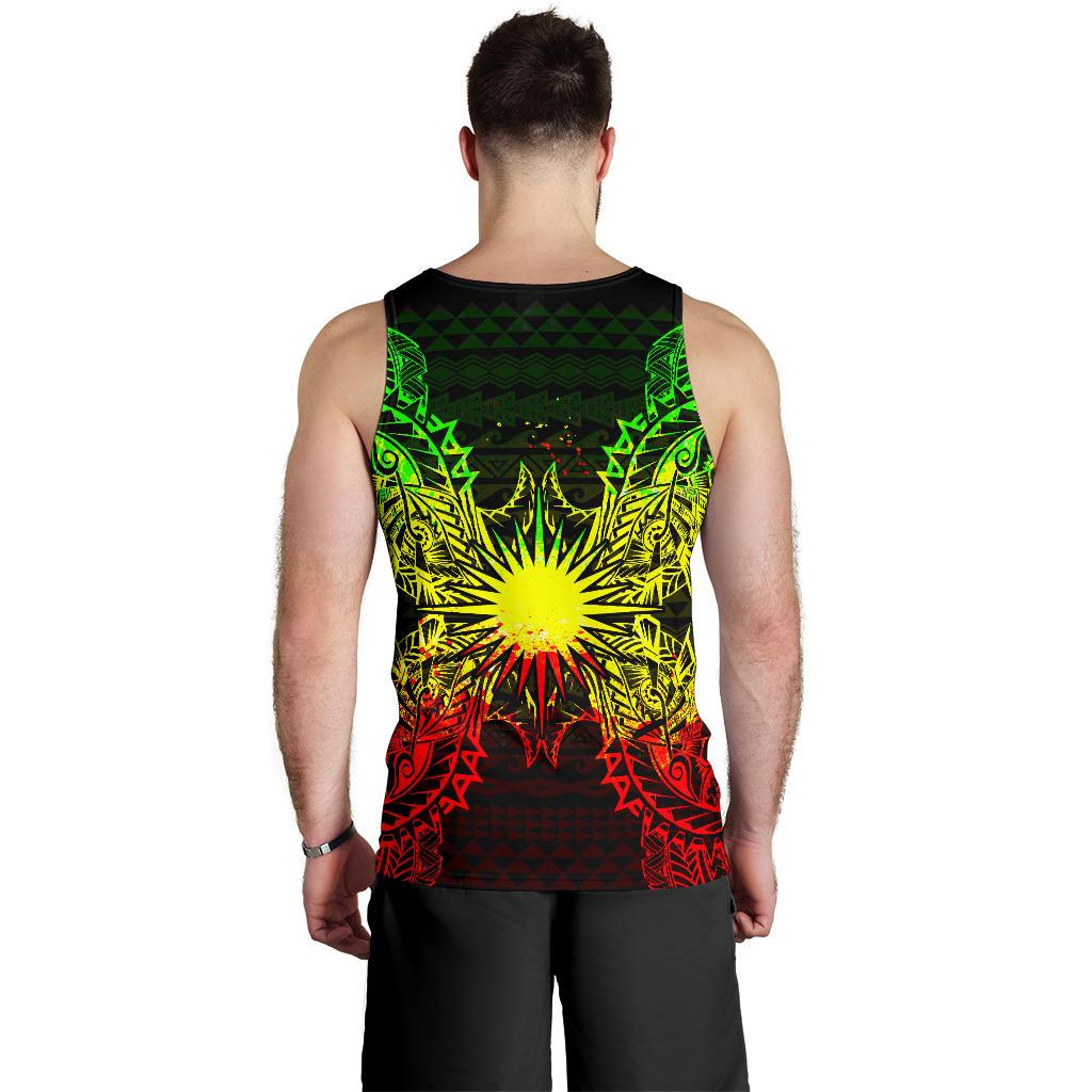 Marshall Islands Polynesian Men Tank Top Map Reggae - Polynesian Pride