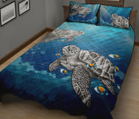 Hawaii Quilt Bed Set - Turtle And Humuhumunukunukuapua'a Quilt Bed Set - Polynesian Pride