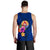 Tahiti Polynesian Men's Tank Top - Floral With Seal Blue - Polynesian Pride