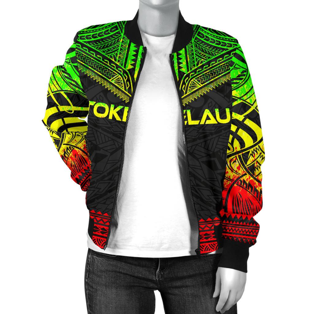 Tokelau Polynesian Chief Women'S Bomber Jacket - Reggae Version - Polynesian Pride