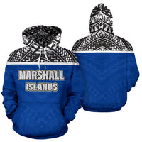 Marshall Islands All Over Hoodie Micronesian Style Unisex Blue - Polynesian Pride