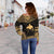 Papua New Guinea Polynesian Chief Custom Personalised Women's Off Shoulder Sweater - Gold Version - Polynesian Pride