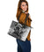 Samoa Custom Personalised Large Leather Tote Bag - Samoa Seal Wave Style (Black) - Polynesian Pride