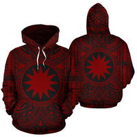 Nauru ll Over Hoodie Nauru Coat of rms Polynesian Red Black - Polynesian Pride