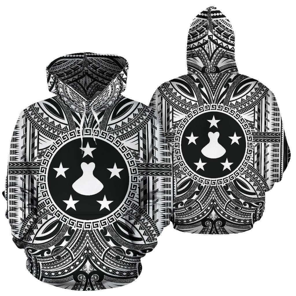 Austral Islands ll Over Hoodie ustral Islands Coat of rms Polynesian White Black - Polynesian Pride