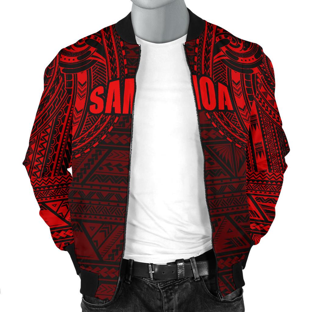 Samoa Men's Bomber Jacket - Red Spirit - Polynesian Pride