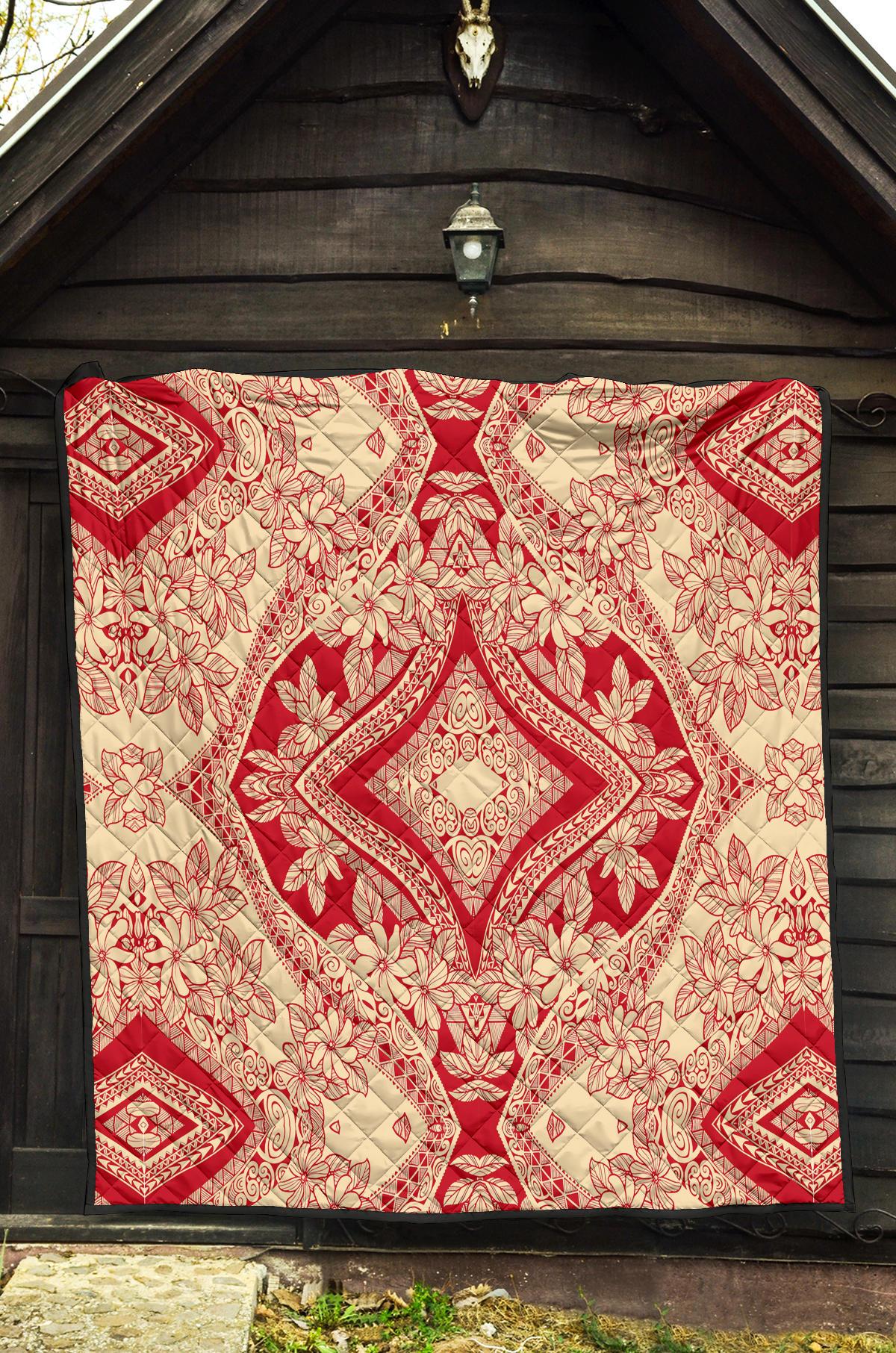 Polynesian Premium Quilt Red And Yellow - Polynesian Pride