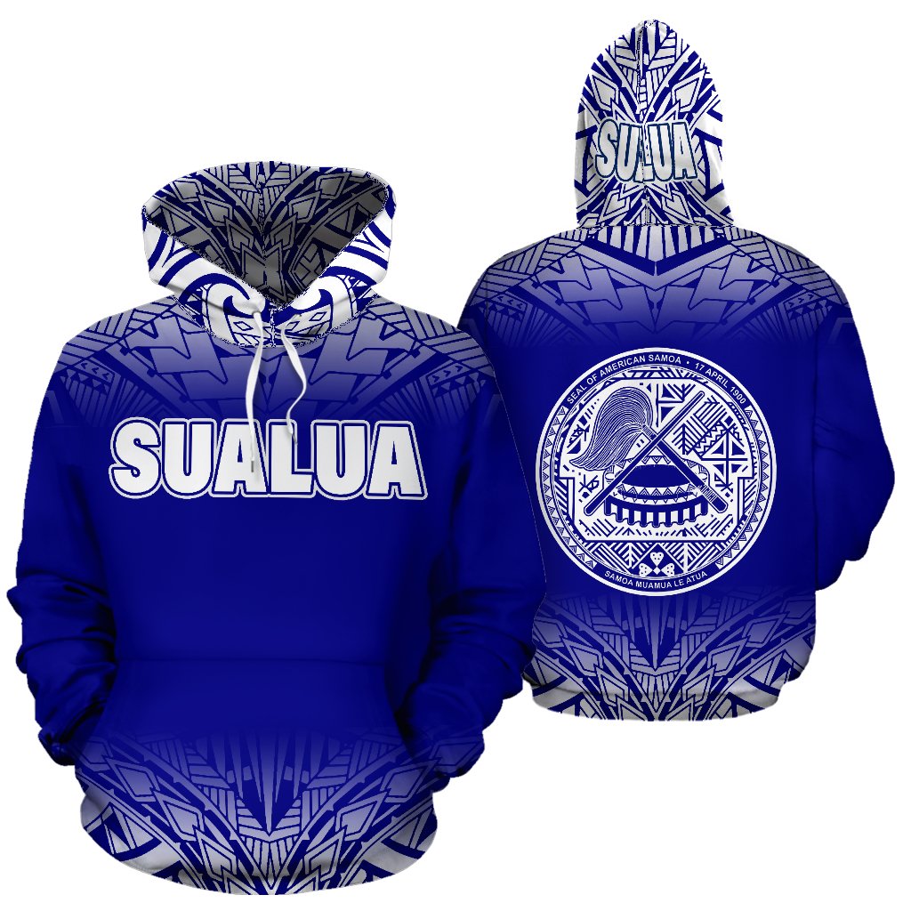 Salua All Over Hoodie Navy Color Unisex Navy - Polynesian Pride