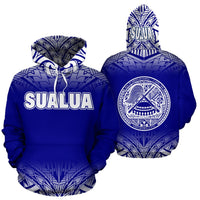 Salua All Over Hoodie Navy Color Unisex Navy - Polynesian Pride