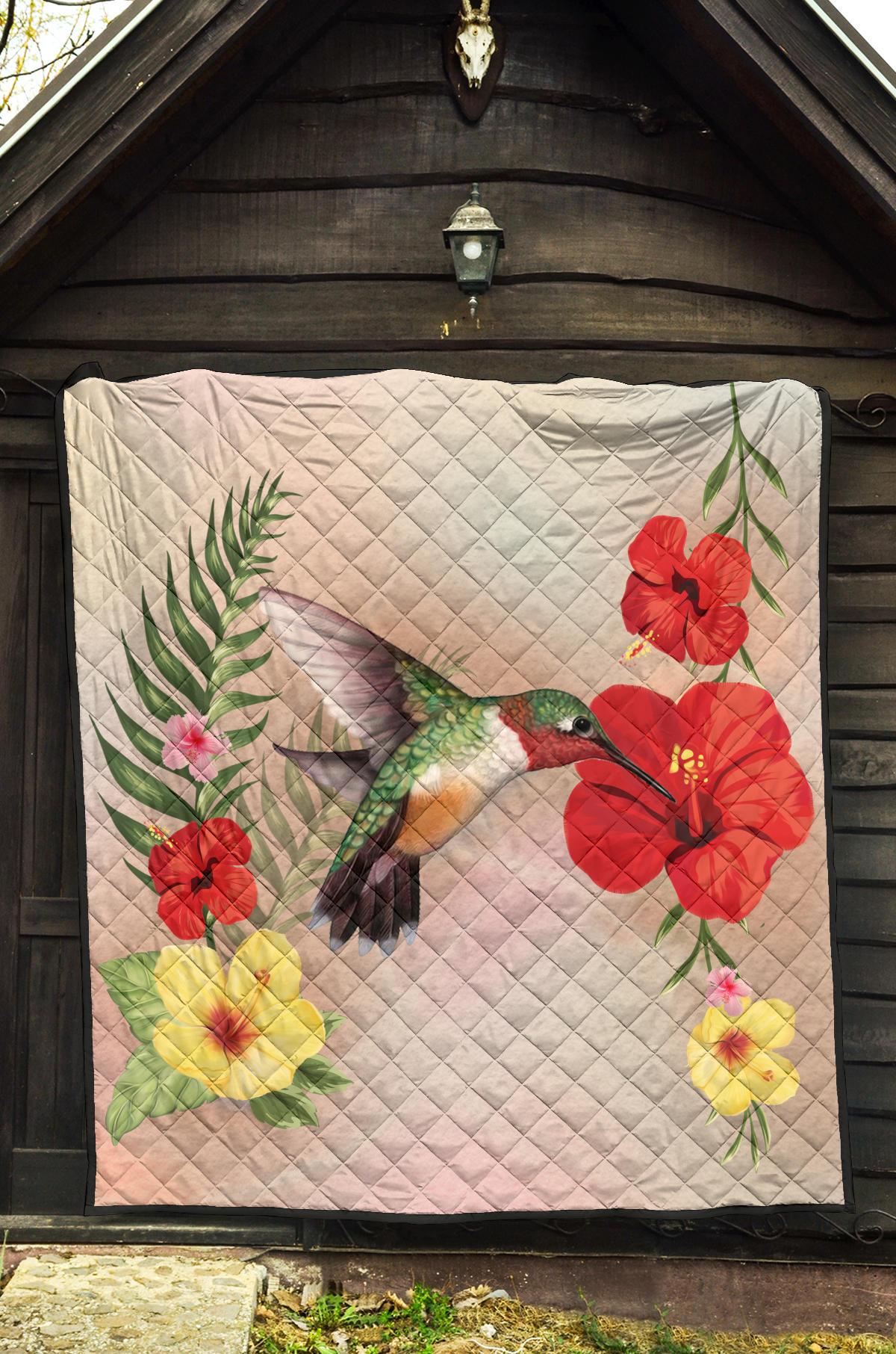 Hibiscus Bird Premium Quilt - Polynesian Pride