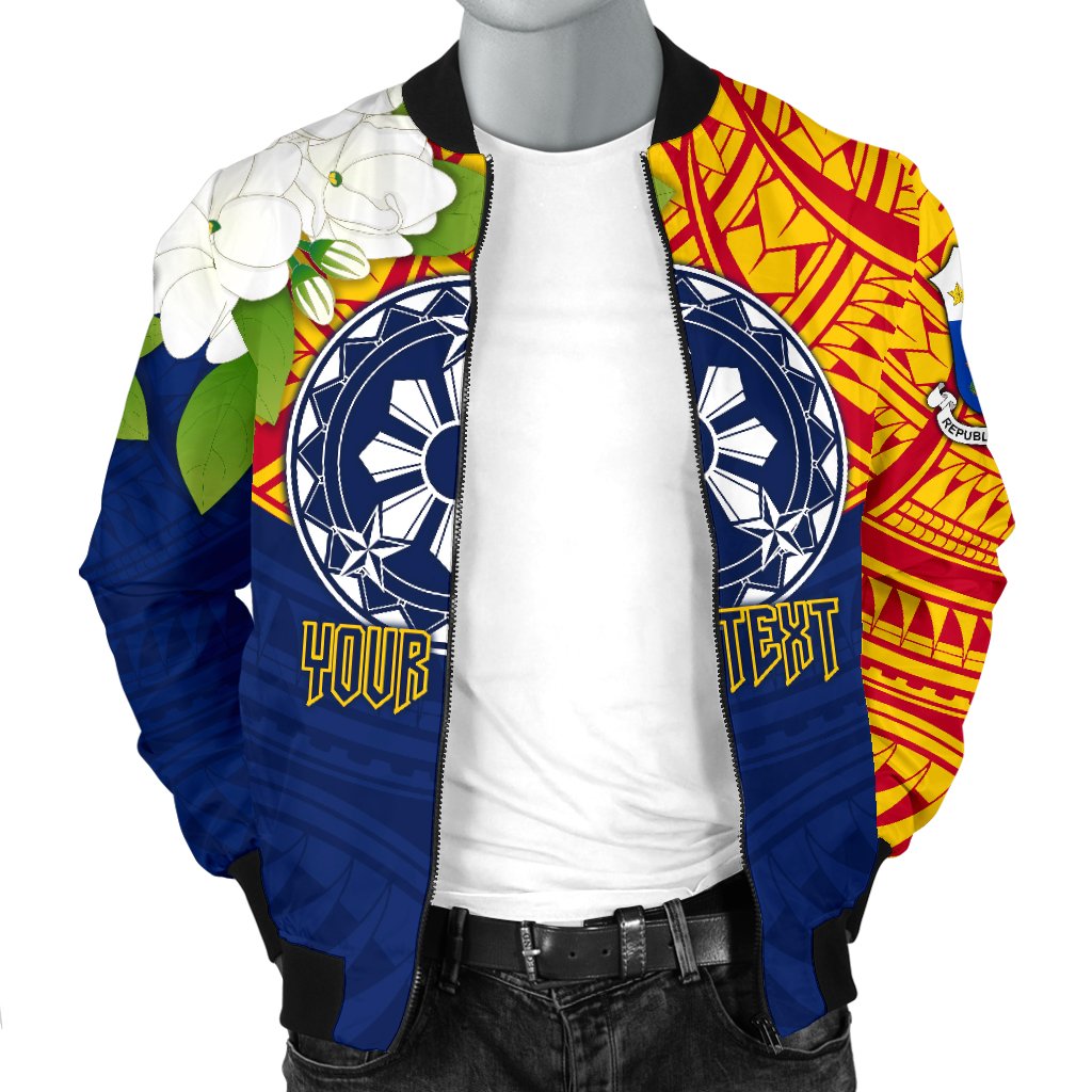 The Philippines Personalised Men's Bomber Jacket - Filipino Sampaguita - Polynesian Pride