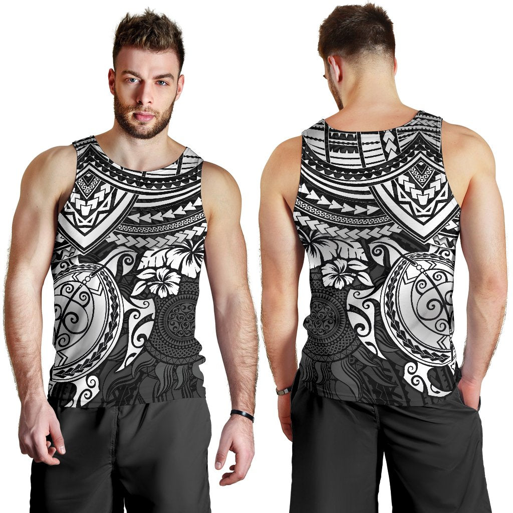 Polynesian Tank Top (Men) - Polynesian White Turtle - Polynesian Pride