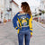 Nauru Polynesian Off Shoulder Sweater (Women) - Nauru Spirit (Blue) - Polynesian Pride