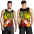Pohnpei Men's Tank Top - Humpback Whale with Tropical Flowers (Yellow) Yellow - Polynesian Pride
