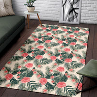 Hibiscus Plumeria Tropical Red Rug - Polynesian Pride