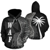 Wallis nd Futuna Polynesian Hoodie Coconut Tree Black Unisex Black - Polynesian Pride