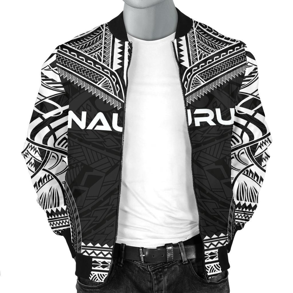 Nauru Polynesian Chief Men's Bomber Jacket - Black Version - Polynesian Pride
