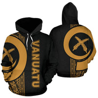 Vanuatu Polynesian Hoodie Gold Line Unisex Gold - Polynesian Pride