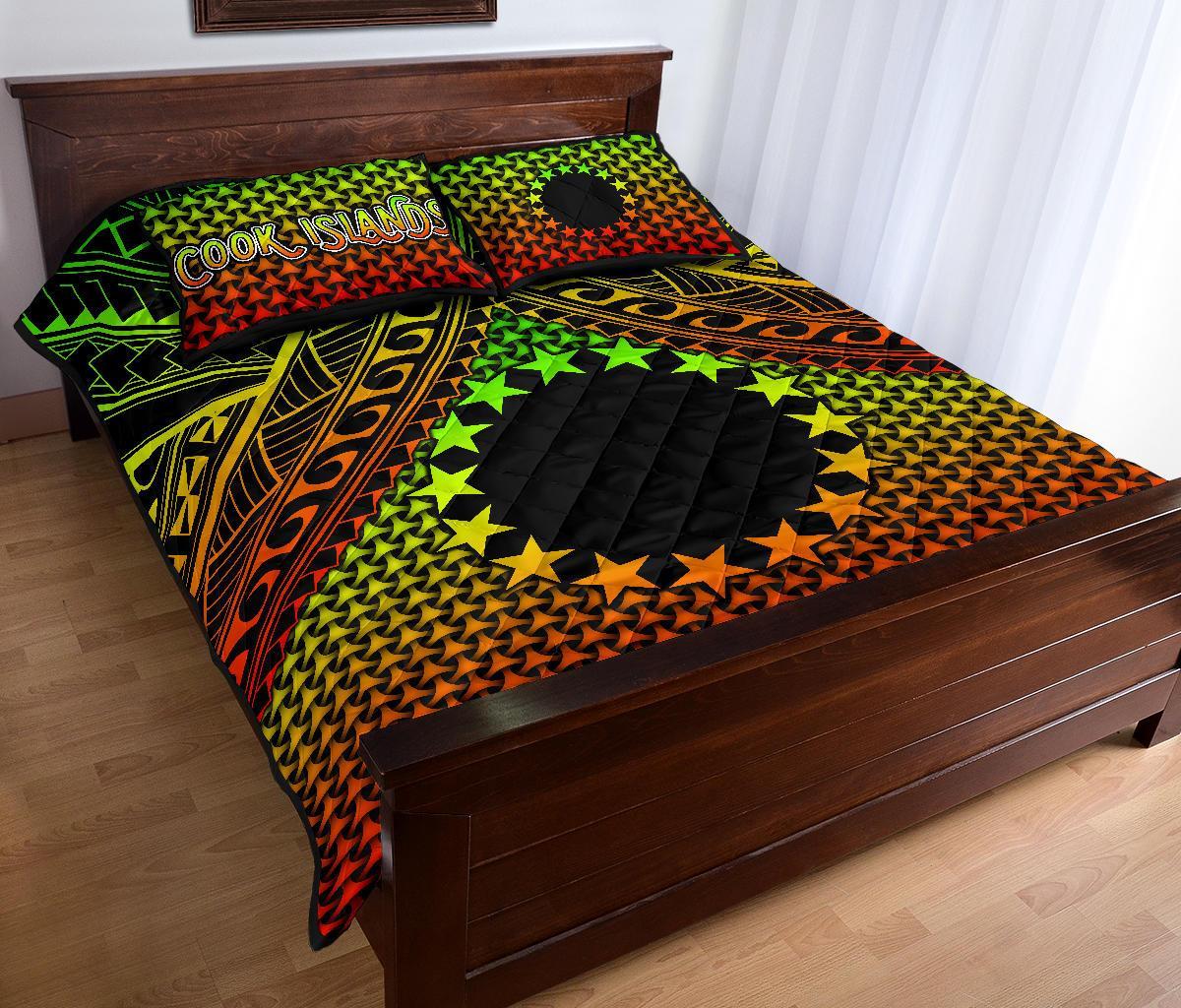 Polynesian Cook Islands Quilt Bed Set - Reggae Vintage Polynesian Patterns - Polynesian Pride