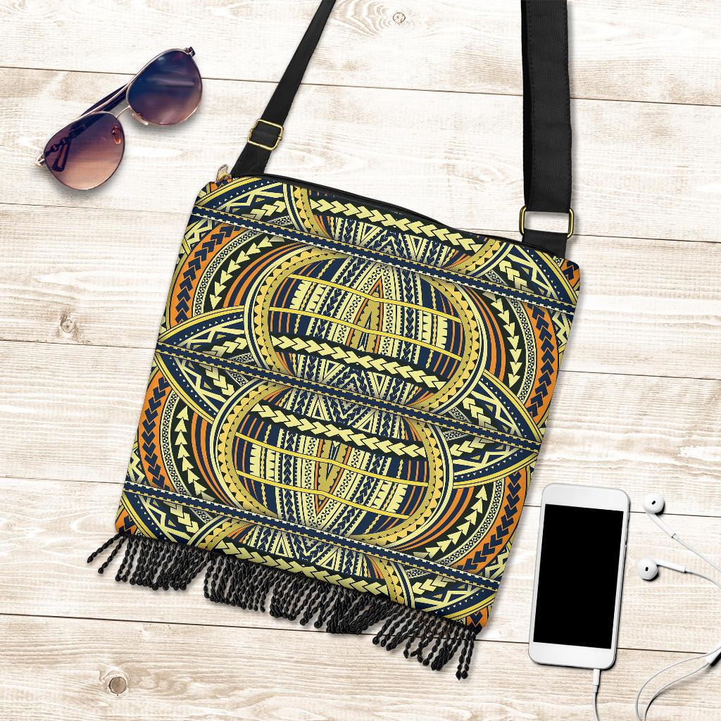Polynesian Tribal Crossbody Boho Handbag Yellow - Polynesian Pride