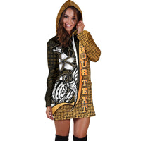Polynesian Hawaii Custom Personalised Hoodie Dress Gold - Turtle with Hook - Polynesian Pride