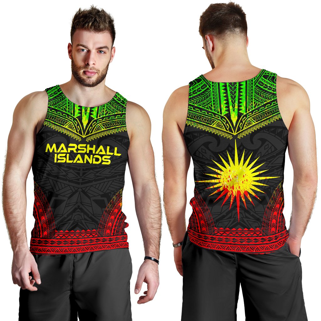 Marshall Islands Men's Tank Top - Polynesian Chief Reggae Version - Polynesian Pride