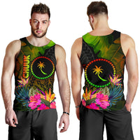 Chuuk Polynesian Men's Tank Top - Hibiscus and Banana Leaves - Polynesian Pride