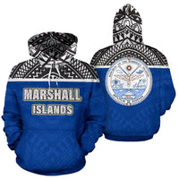 Marshall Islands All Over Hoodie Polynesian Hoodie Style Unisex White - Polynesian Pride