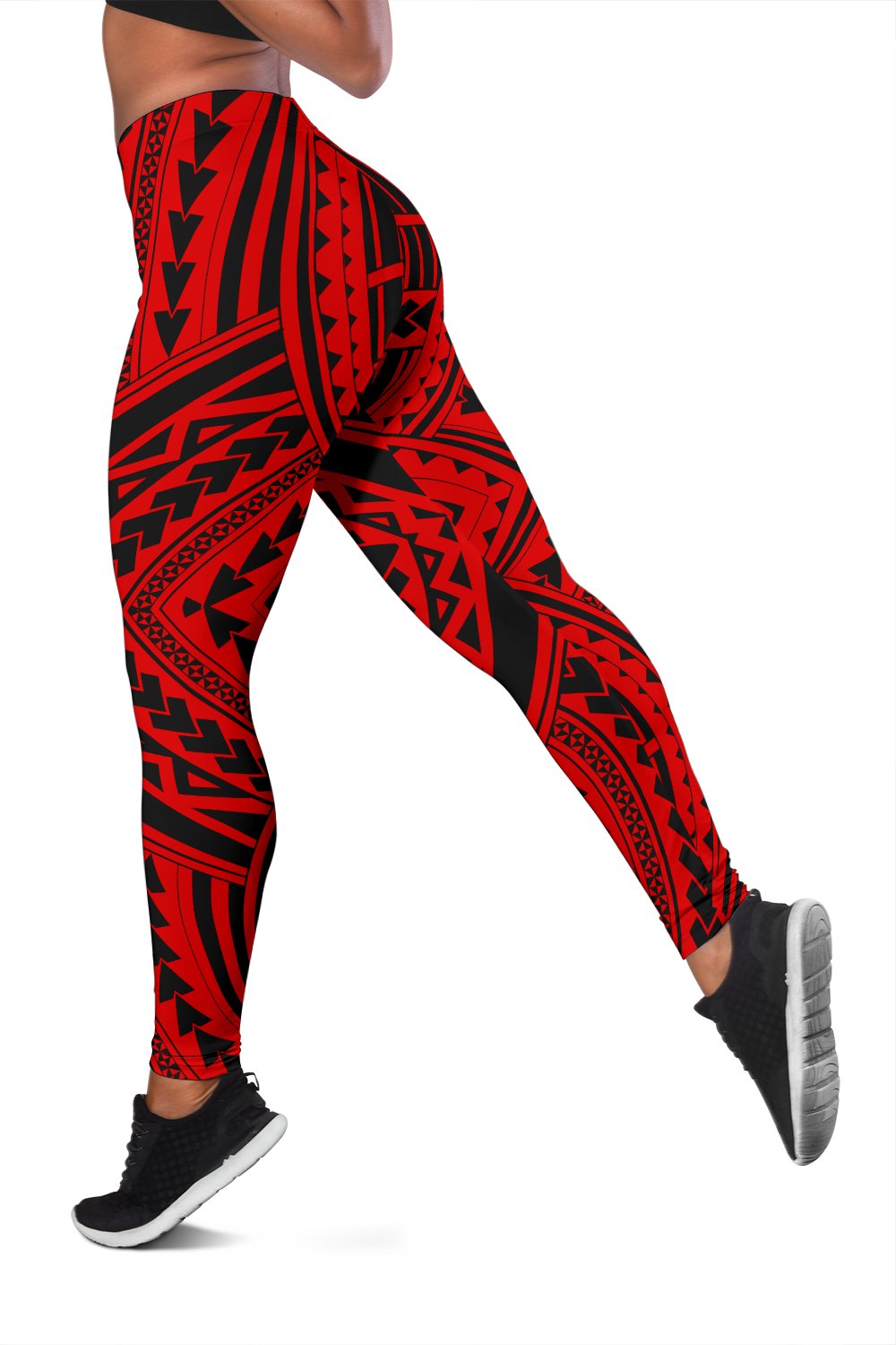 Polynesian Tradition Red Hawaii Women's Leggings AH - Polynesian Pride