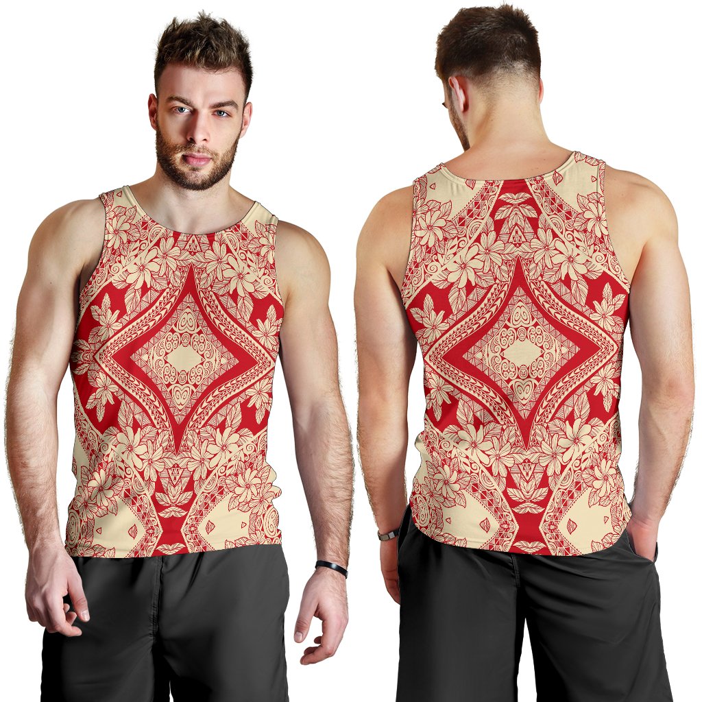 Polynesian Men's Tank Top Red And Yellow White - Polynesian Pride