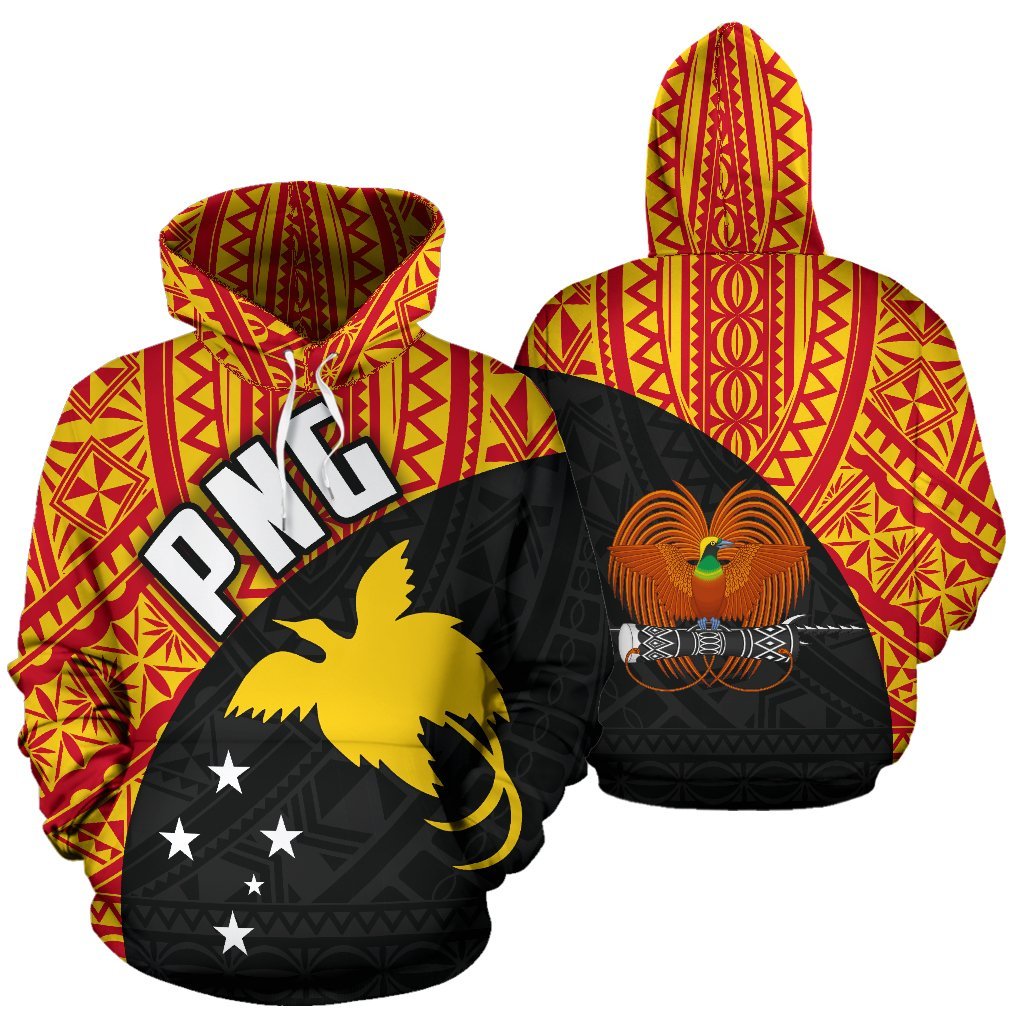 Papua New Guinea Polynesian Hoodie Rugby Unisex Black - Polynesian Pride