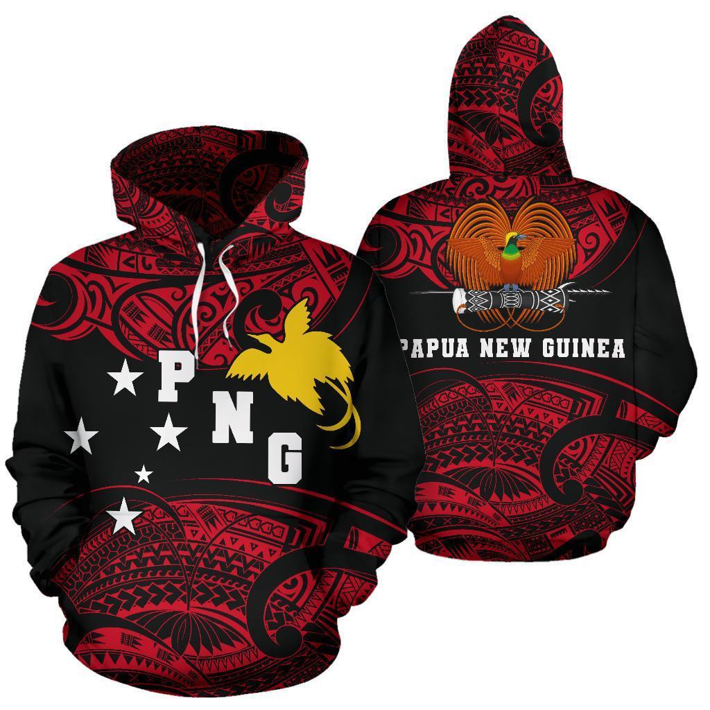 PNG Hoodie Papua New Guinea All Over Hoodie Unisex Black - Polynesian Pride