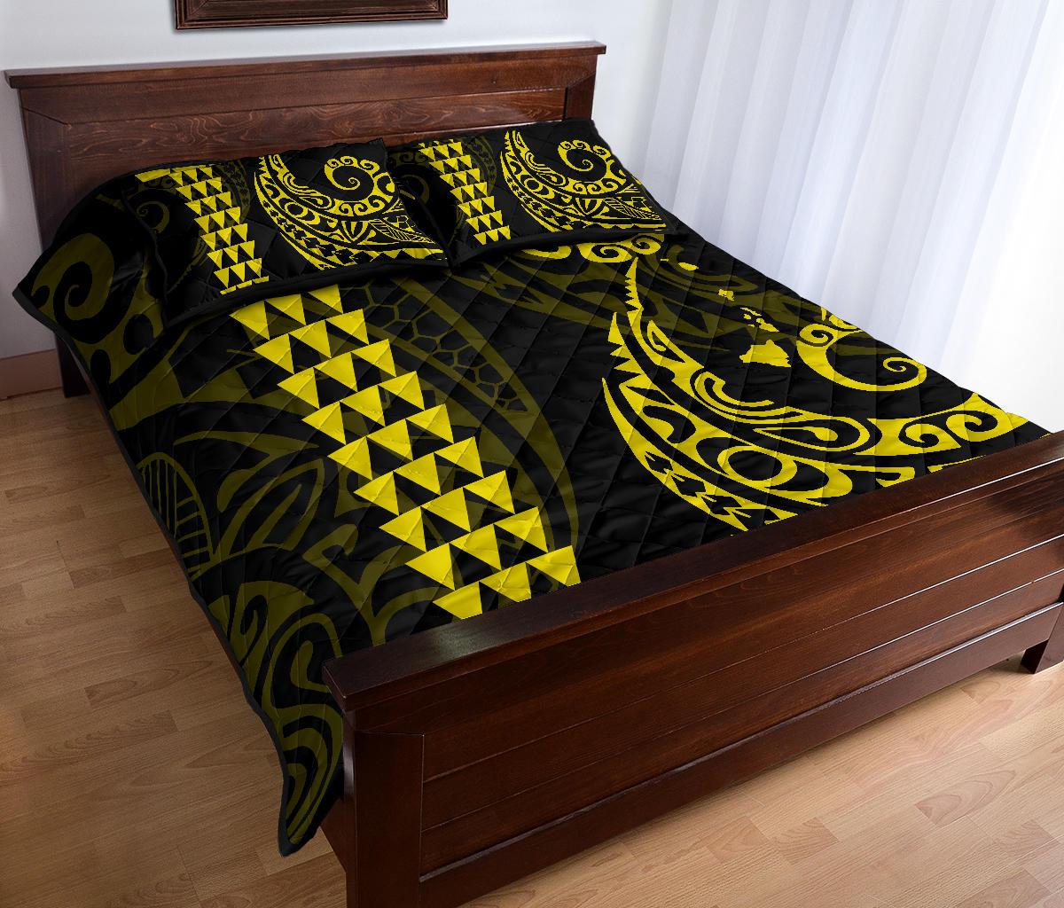 Hawaii Polynesian Quilt Bed Set Yellow - Polynesian Pride
