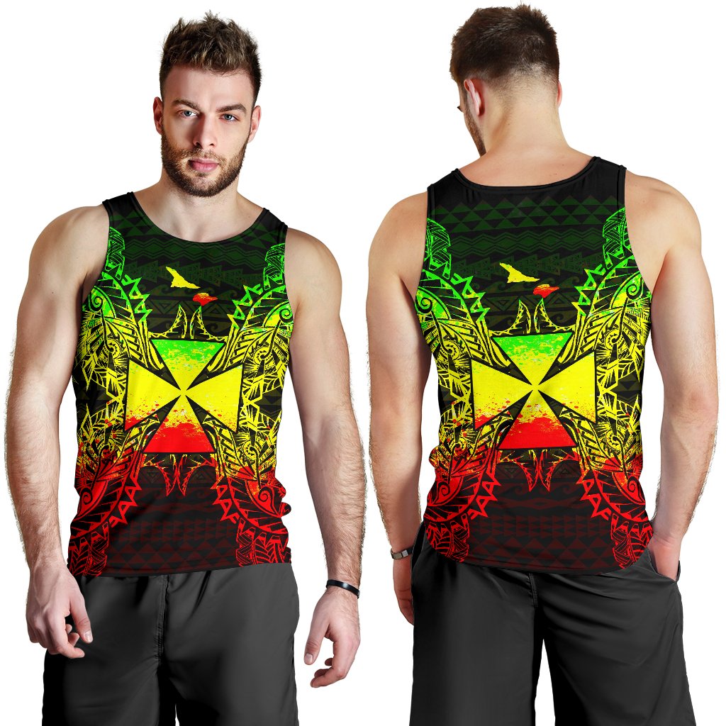 Wallis And Futuna Polynesian Men Tank Top Map Reggae - Polynesian Pride
