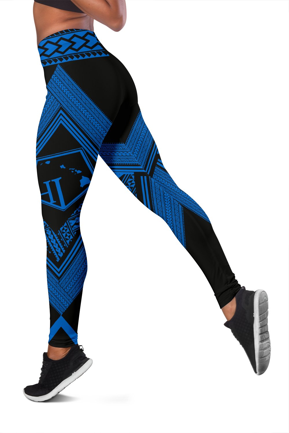 Hawaii Turtle Polynesian Blue Leggings - Diamond Style - Polynesian Pride