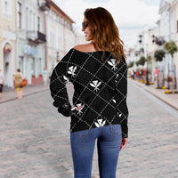 Kanaka Maoli Women's Off Shoulder Sweater Regal AH - Polynesian Pride