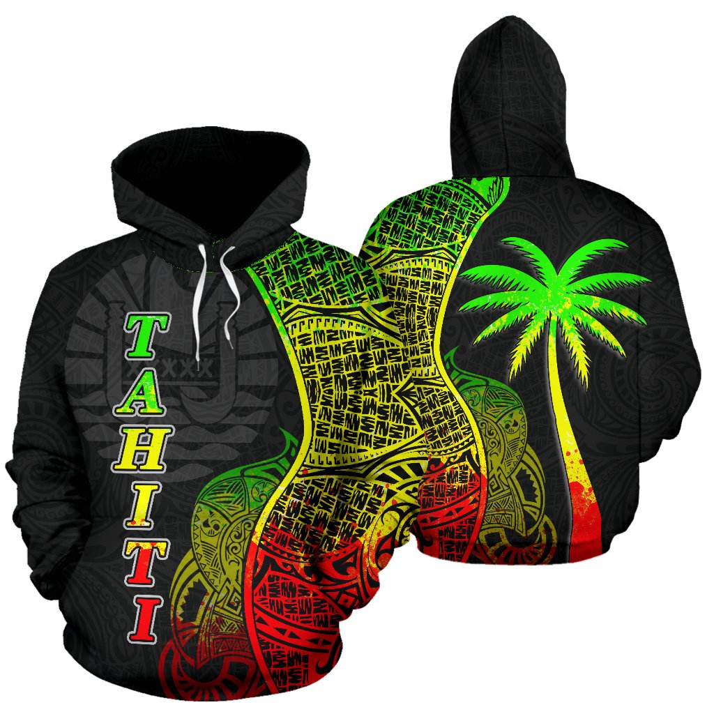 Tahiti Polynesian Hoodie Coconut Tree Reggae Unisex Reggae - Polynesian Pride