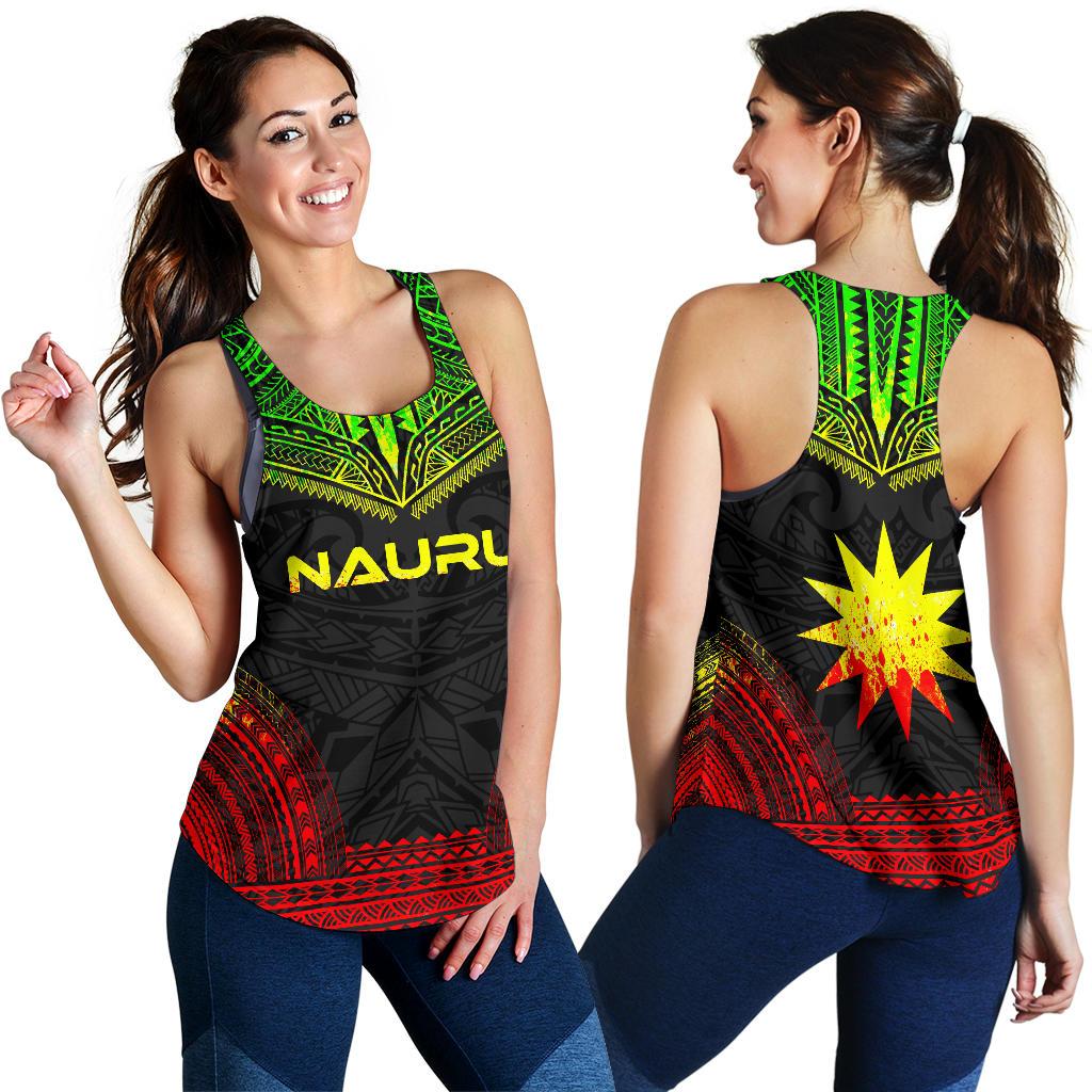 Nauru Women's Racerback Tank - Polynesian Chief Reggae Version - Polynesian Pride